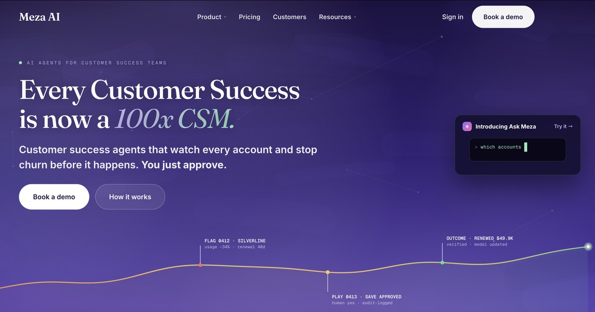 Meza AI website preview
